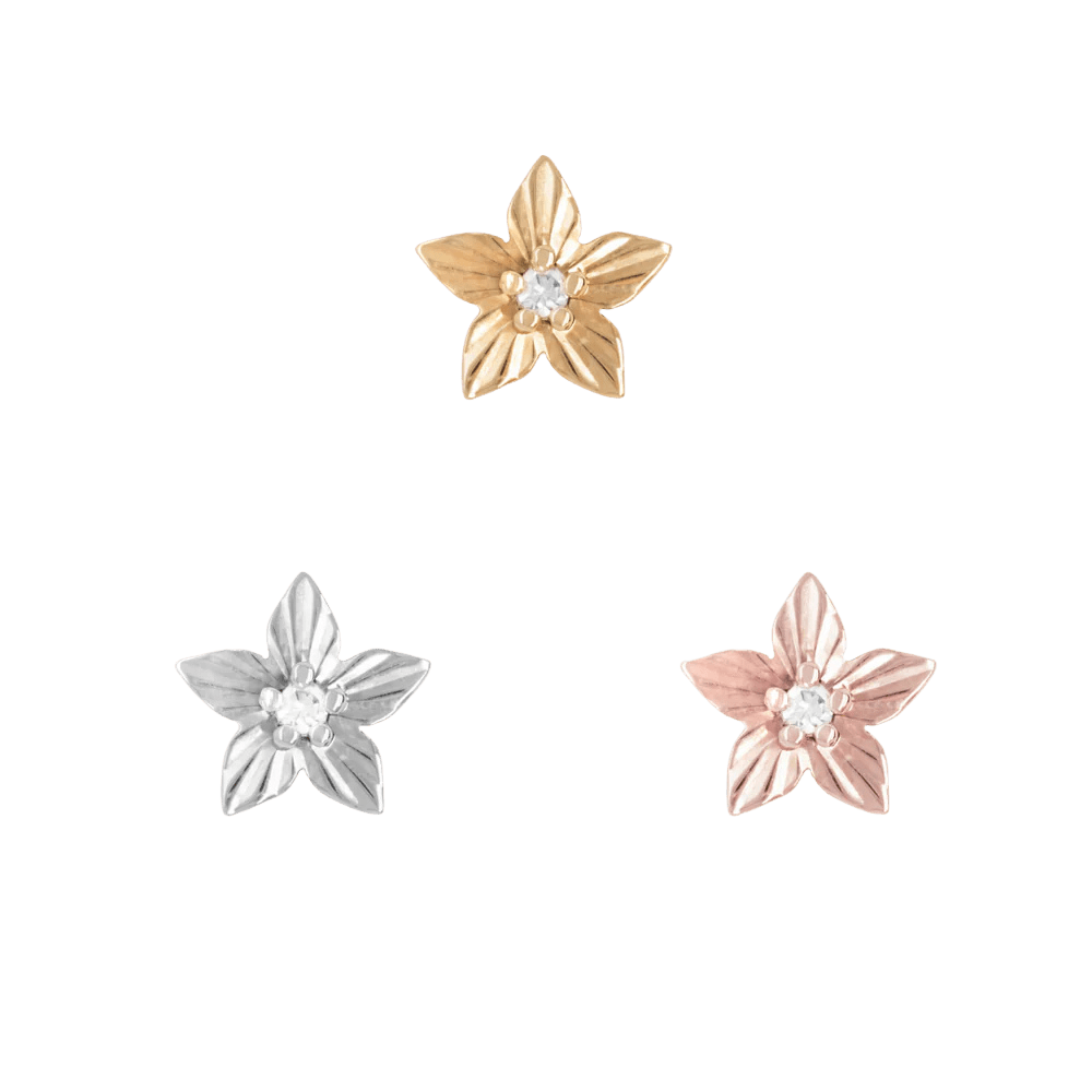 Lula Diamond Flower – 14K Gold Threadless End