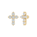 Gemmed Cross – 14K/18K Gold Multi-Stone Threadless End