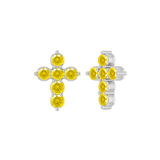 Gemmed Cross – 14K/18K Gold Multi-Stone Threadless End