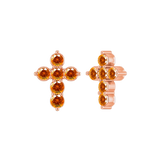 Gemmed Cross – 14K/18K Gold Multi-Stone Threadless End