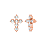 Gemmed Cross – 14K/18K Gold Multi-Stone Threadless End