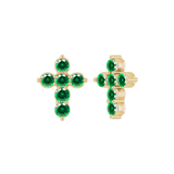 Gemmed Cross – 14K/18K Gold Multi-Stone Threadless End