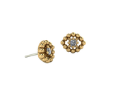 Beaded Oval With Gem – 14K/18K Gold Threadless End