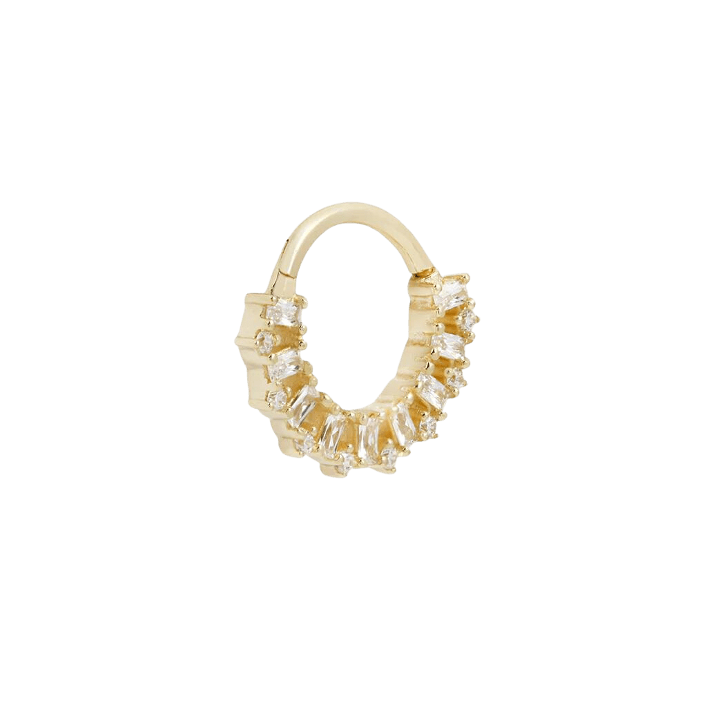 OBSESSED - CZ - SOLID 14KT GOLD CLICKER piercing-zone.com