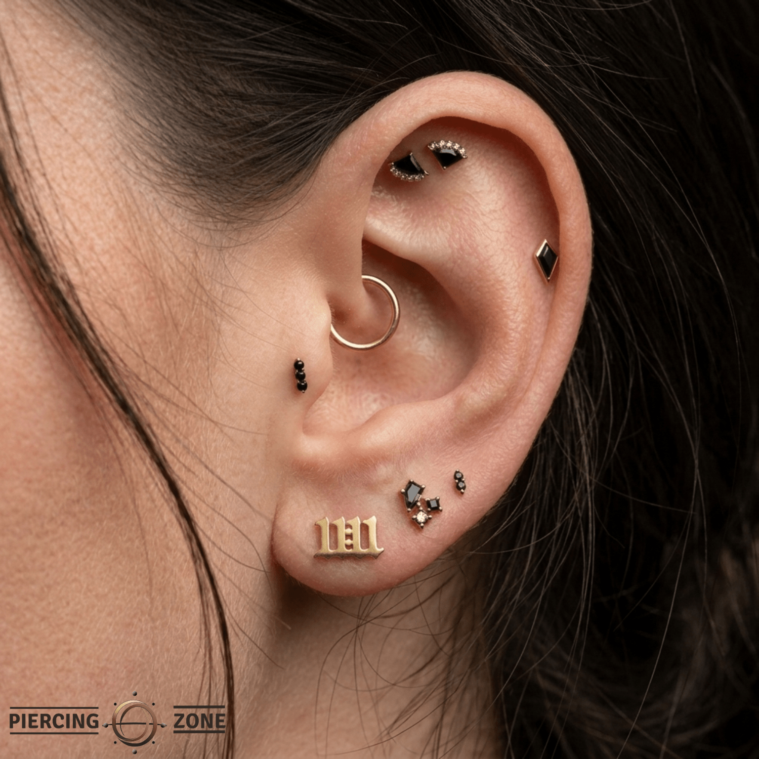 11:11 – 14K Gold Threadless/Threaded End - piercing - zone.com