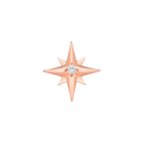 Accented Shining Star with Gem – 14K/18K Gold Radiant Threadless End