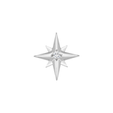 Accented Shining Star with Gem – 14K/18K Gold Radiant Threadless End