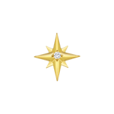 Accented Shining Star with Gem – 14K/18K Gold Radiant Threadless End