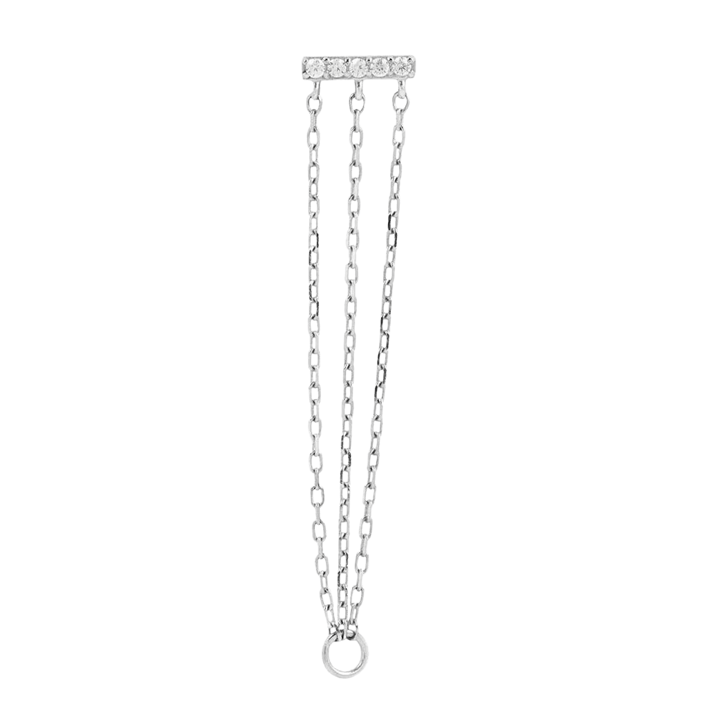 AURALIE - CZ - GOLD THREADLESS END piercing-zone.com