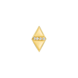 Double Triangle With Gems – 14K/18K Gold Multi-Stone Threadless End
