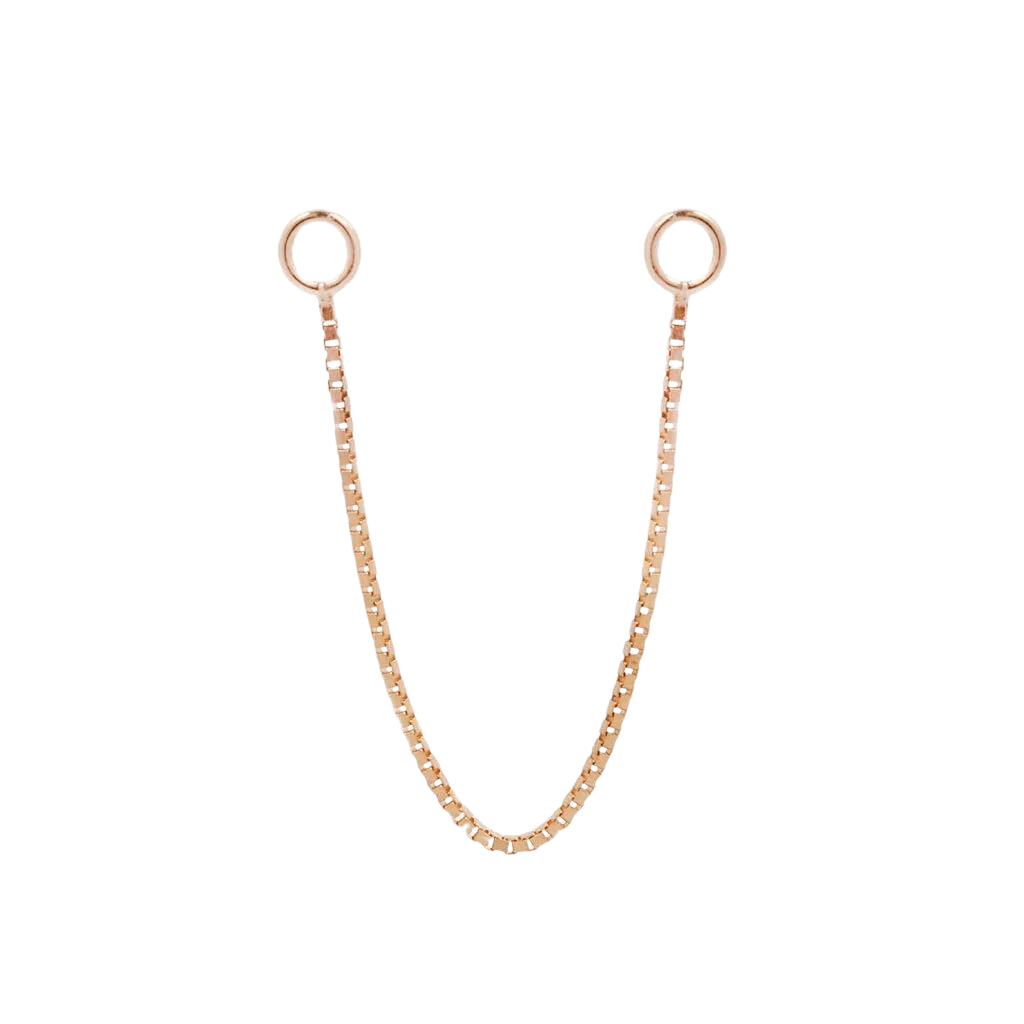 SINGLE BOX CHAIN - SOLID 14KT GOLD piercing-zone.com