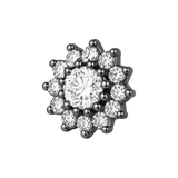 13 Stone Round Cluster – 14K Gold Threadless/Threaded End
