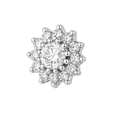 13 Stone Round Cluster – 14K Gold Threadless/Threaded End