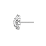 13 Stone Round Cluster – 14K Gold Threadless/Threaded End