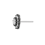 13 Stone Round Cluster – 14K Gold Threadless/Threaded End