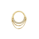 TEMPESTE - GENUINE DIAMOND SET SOLID 14KT GOLD CHAIN CLICKER piercing-zone.com