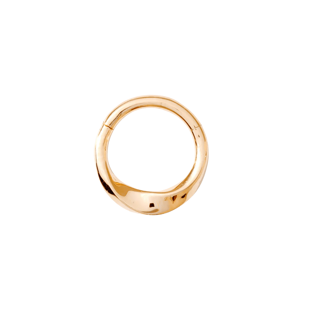 14K gold London septum ring with bold twist detail