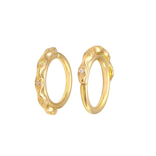 Lulu Seamless Ring – 14K Gold Micro-Gem Cup & Divot Design