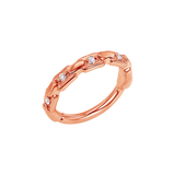 Trace Chain Seamless Ring – 14K Gold Micro-Gem Chain Design