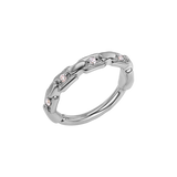Trace Chain Seamless Ring – 14K Gold Micro-Gem Chain Design