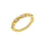 Trace Chain Seamless Ring – 14K Gold Micro-Gem Chain Design