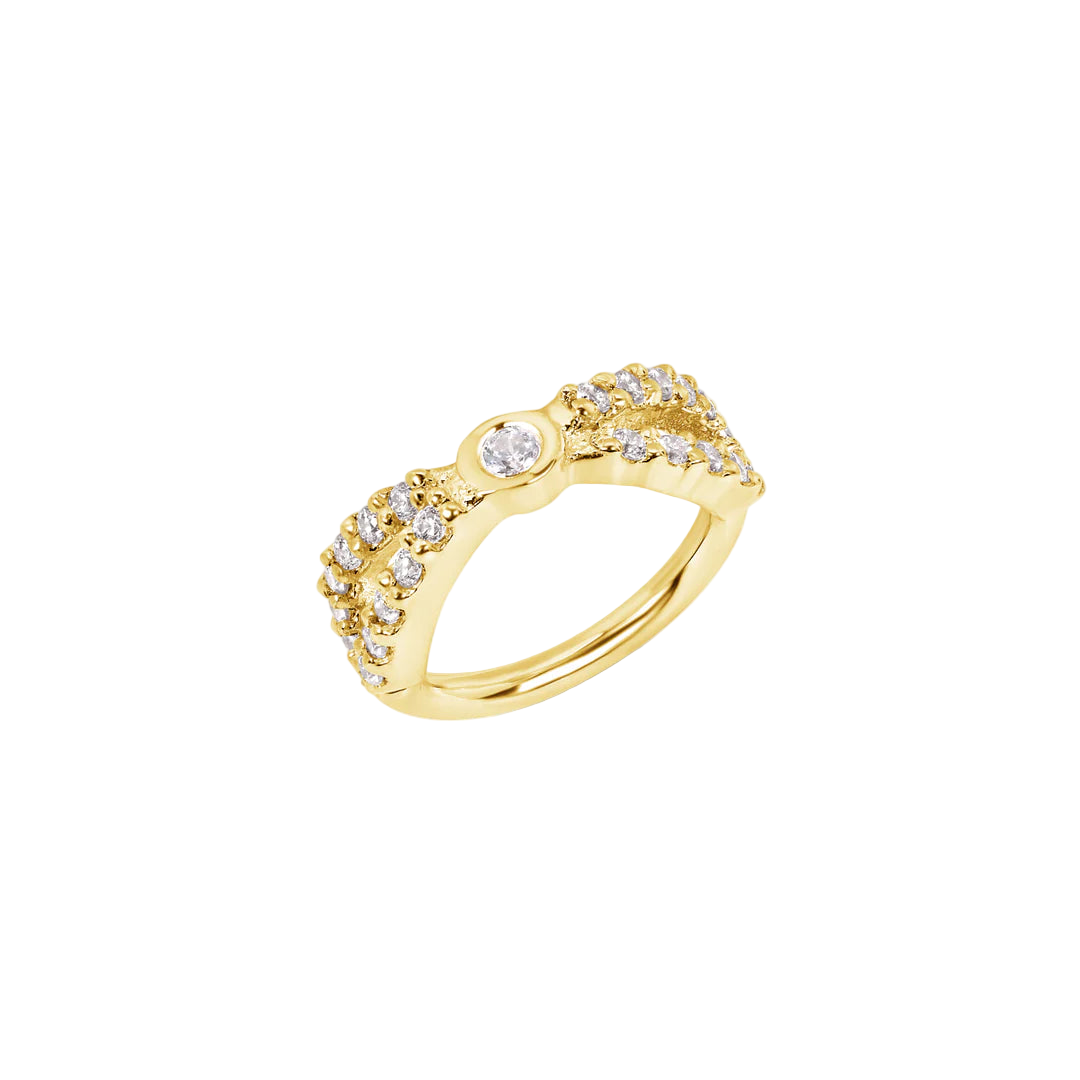Tuxedo Seamless Ring – 14K Gold Precision-Set Gemline Design