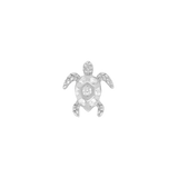 Honu White Sapphire Threadless End – 14K Gold Sea Turtle Charm