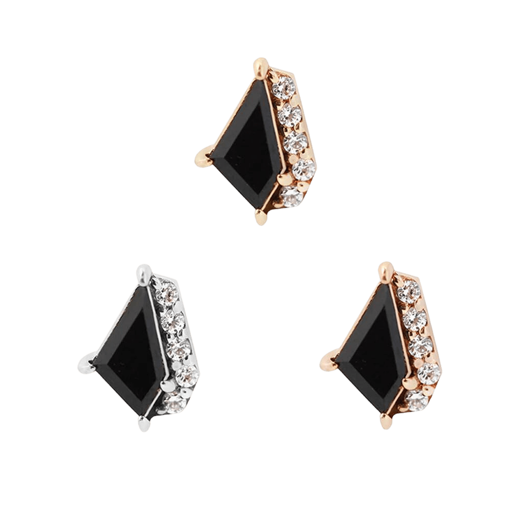 ELEVATE - BLACK SPINEL + CZ - THREADLESS END piercing-zone.com