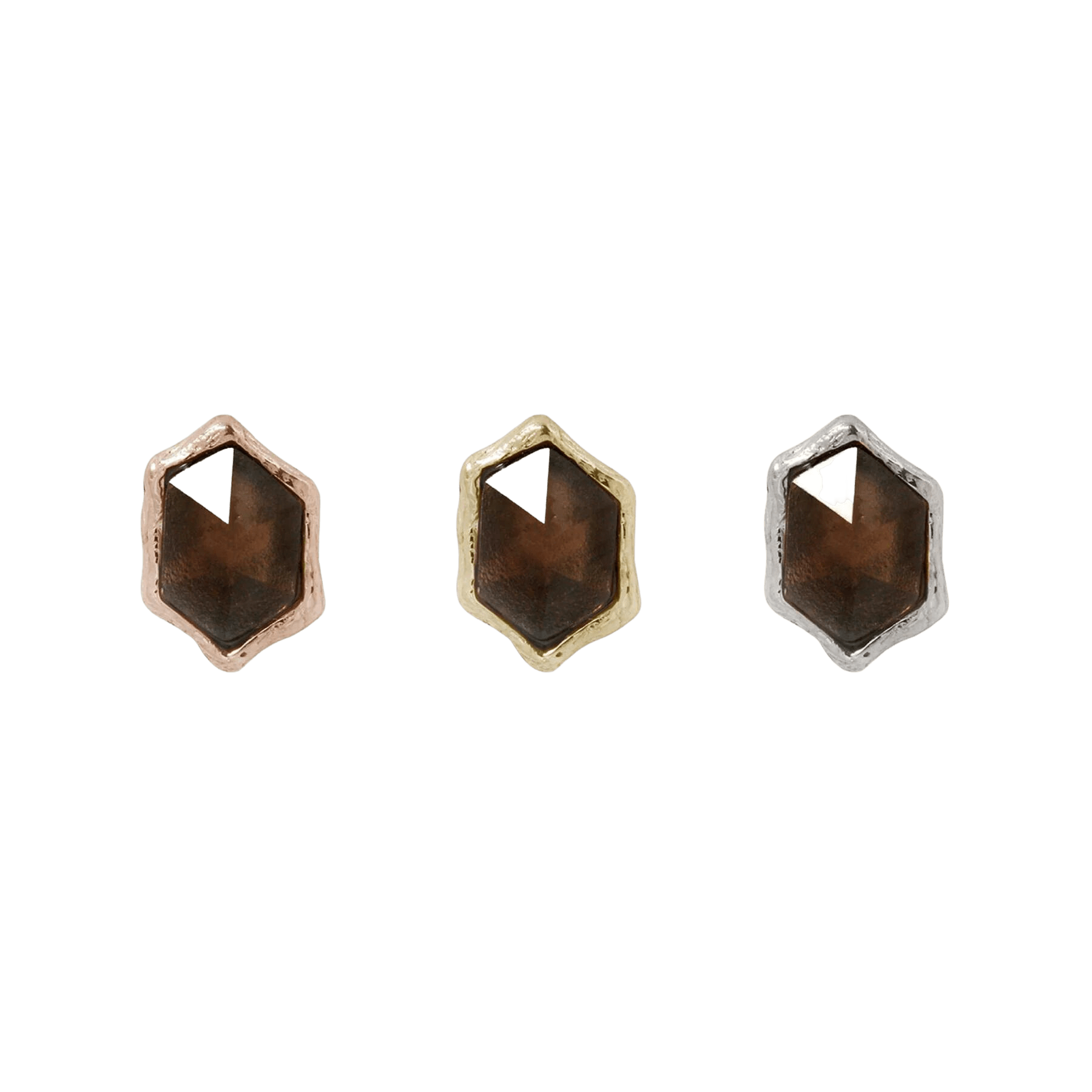 PUMP UP THE VOLUME - SMOKEY QUARTZ - THREADLESS END piercing-zone.com
