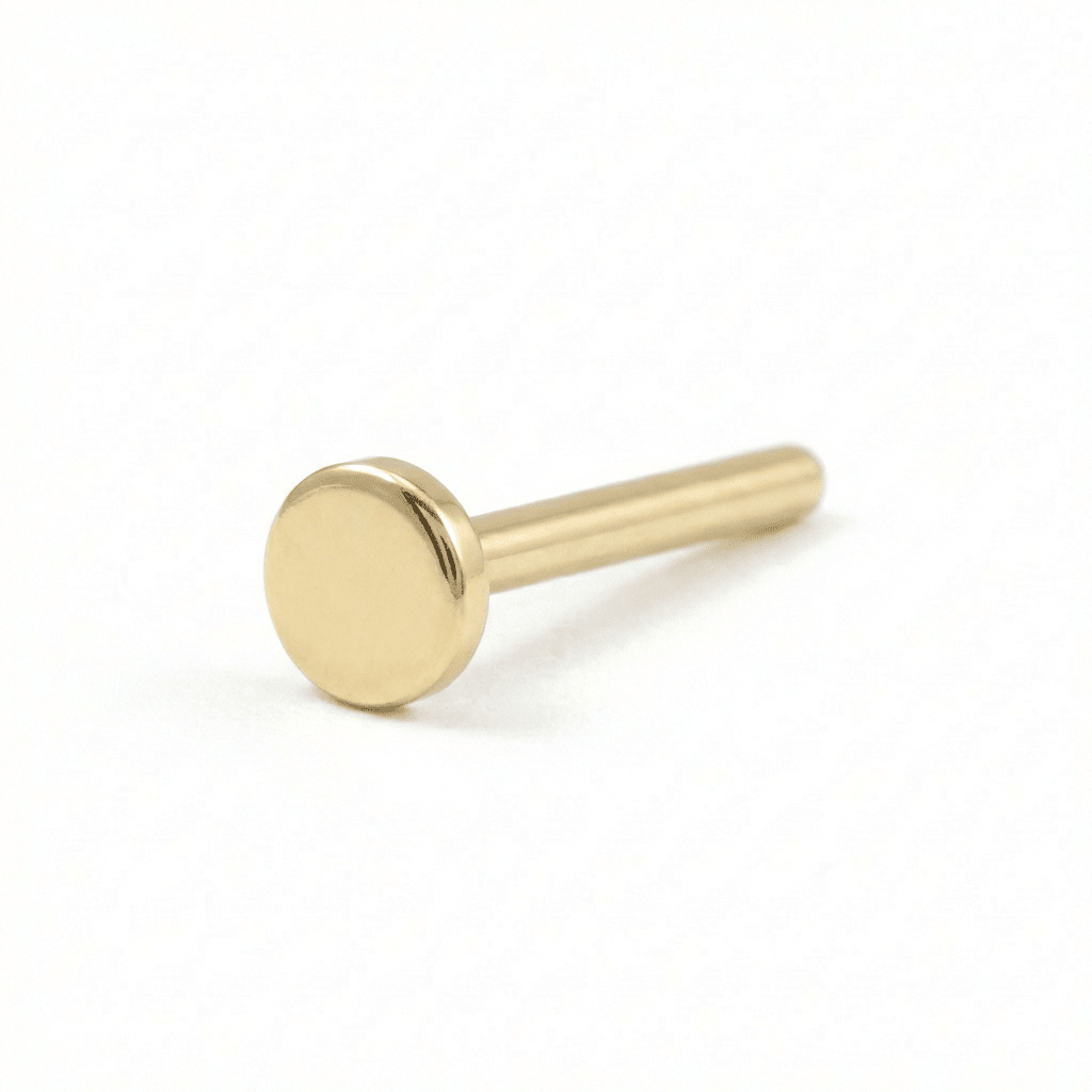 18G Threadless Labret Post – 14K Gold Flat Back – Multiple Sizes - piercing - zone.com