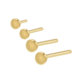 18G Threadless Labret Post – 14K Gold Flat Back – Multiple Sizes - piercing - zone.com