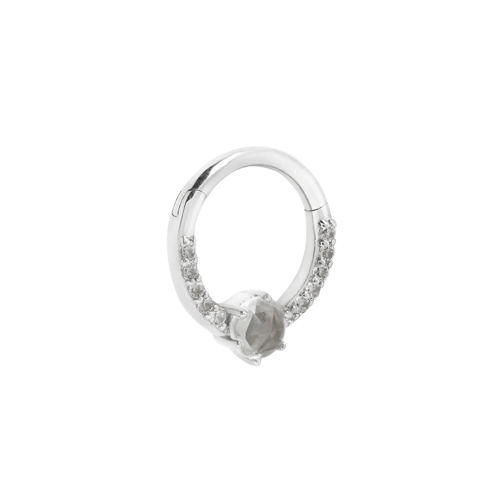 TINSLEY - CZ + WHITE SAPPHIRE - SOLID 14KT GOLD CLICKER piercing-zone.com
