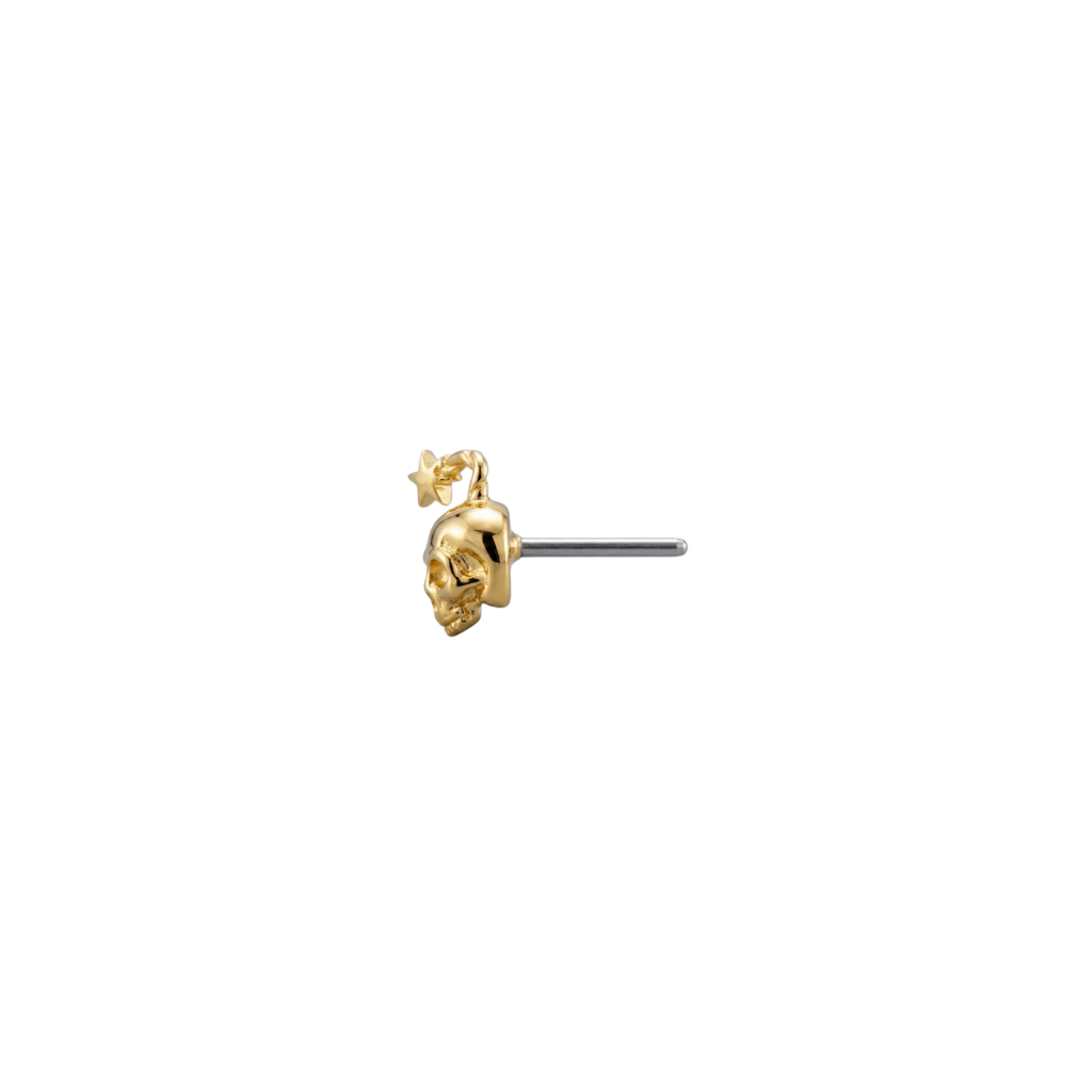 Skull Bomb - 18K Gold Threadless End
