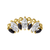 Crystal Beauty – 14K/18K Gold Marquise Cluster Threadless End