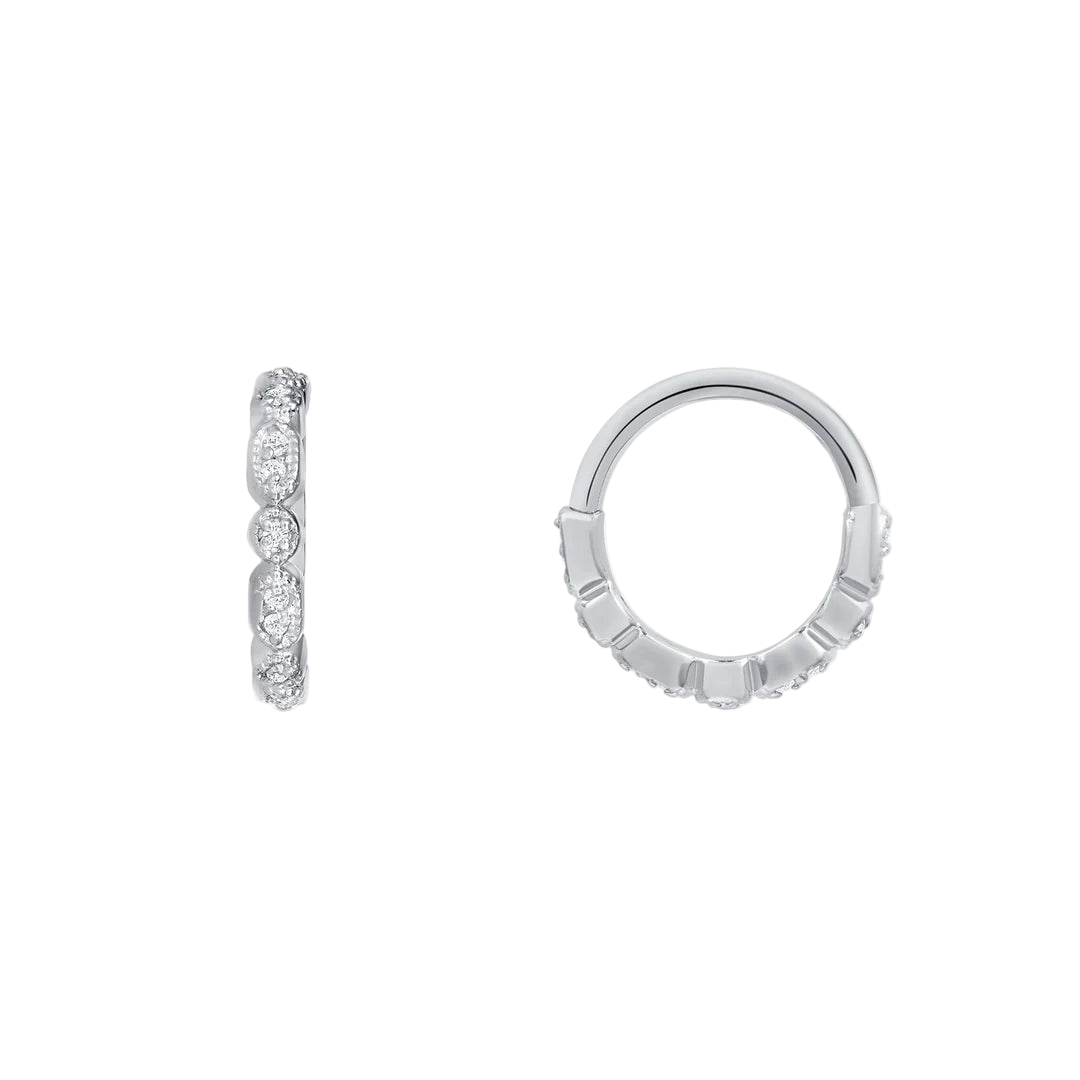 Amelia Seamless Ring – 14K Gold Micro-Gem Arc Design