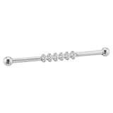 Diamond Line - 14K Gold Gem Straight Barbell