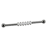 Diamond Line - 14K Gold Gem Straight Barbell