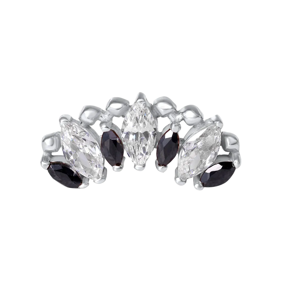 Crystal Beauty – 14K/18K Gold Marquise Cluster Threadless End