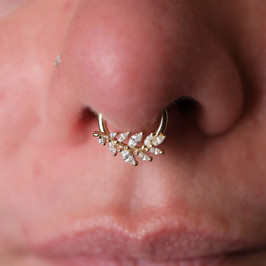 Wild Heart CZ Clicker – Marquise CZ & 14K Gold Ring