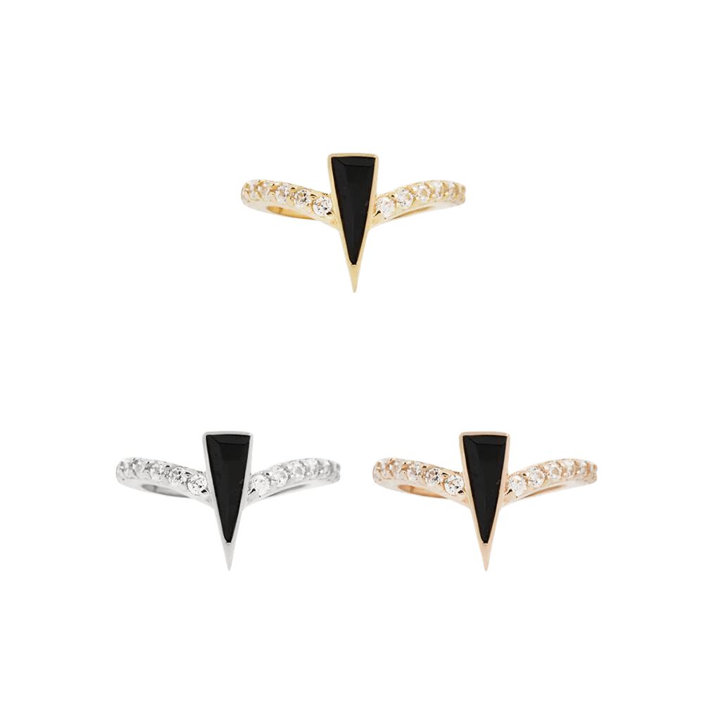 MIKAH - BLACK SPINEL + CZ - SOLID 14KT GOLD CLICKER piercing-zone.com