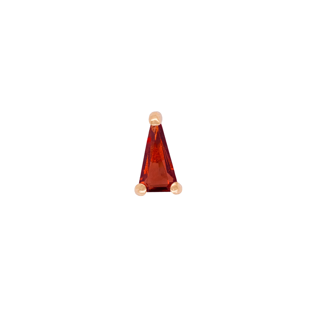 Seek Garnet Threadless End – 14K Gold & Triangle-Cut Gemstone
