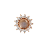 DELPHINE - LABRADORITE + WHITE SAPPHIRE - THREADLESS END piercing-zone.com