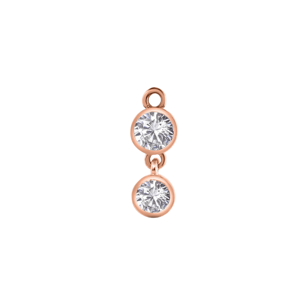 2 Bezel – 14K & 18K Gold Gemstone Charm - piercing - zone.com