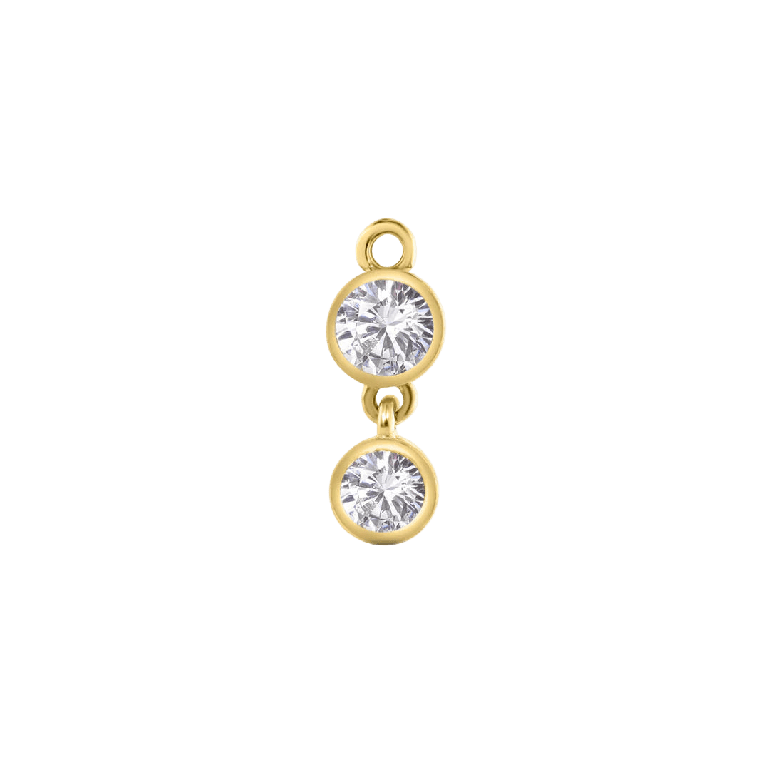 2 Bezel – 14K & 18K Gold Gemstone Charm - piercing - zone.com
