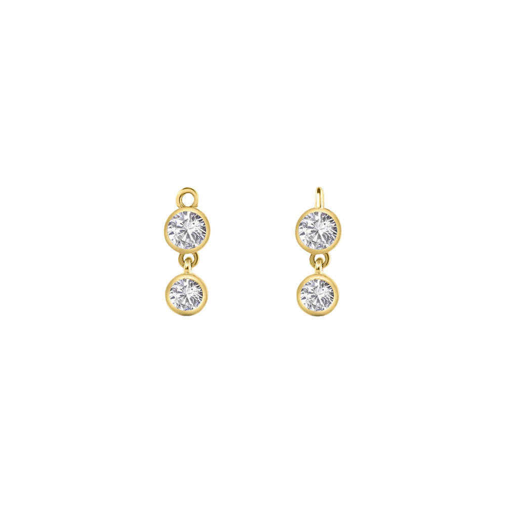 2 Bezel – 14K & 18K Gold Gemstone Charm - piercing - zone.com