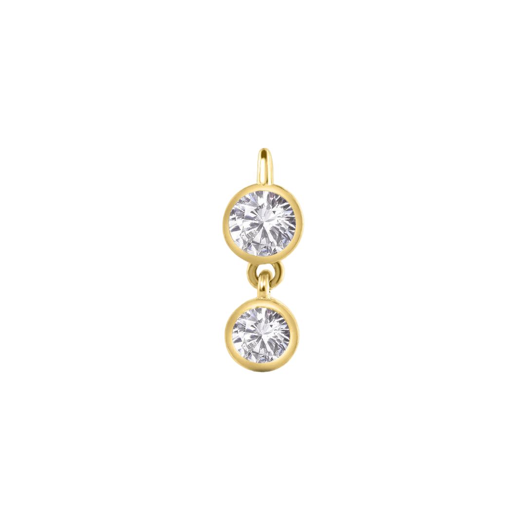 2 Bezel – 14K & 18K Gold Gemstone Charm - piercing - zone.com