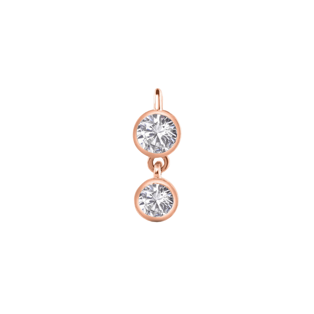 2 Bezel – 14K & 18K Gold Gemstone Charm - piercing - zone.com