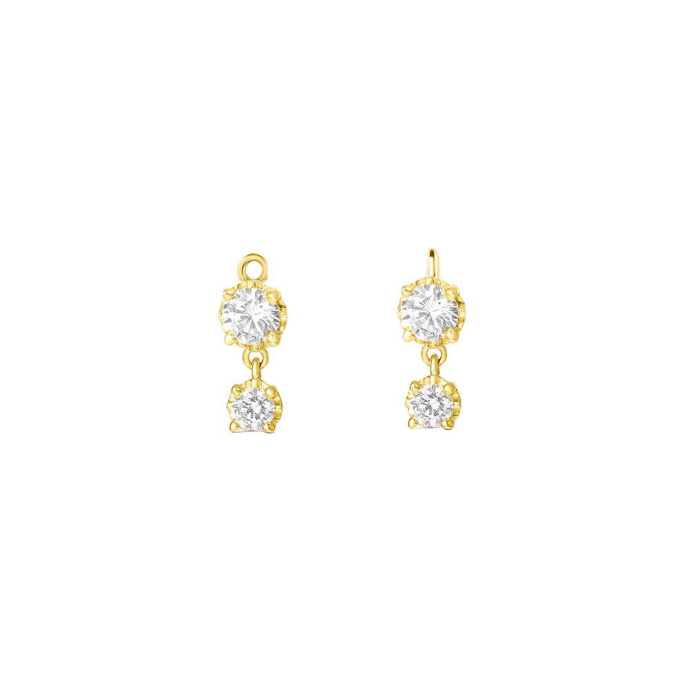2 Prong – 14K & 18K Gold Gemstone Charm - piercing - zone.com