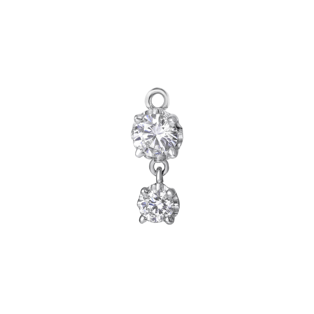 2 Prong – 14K & 18K Gold Gemstone Charm - piercing - zone.com