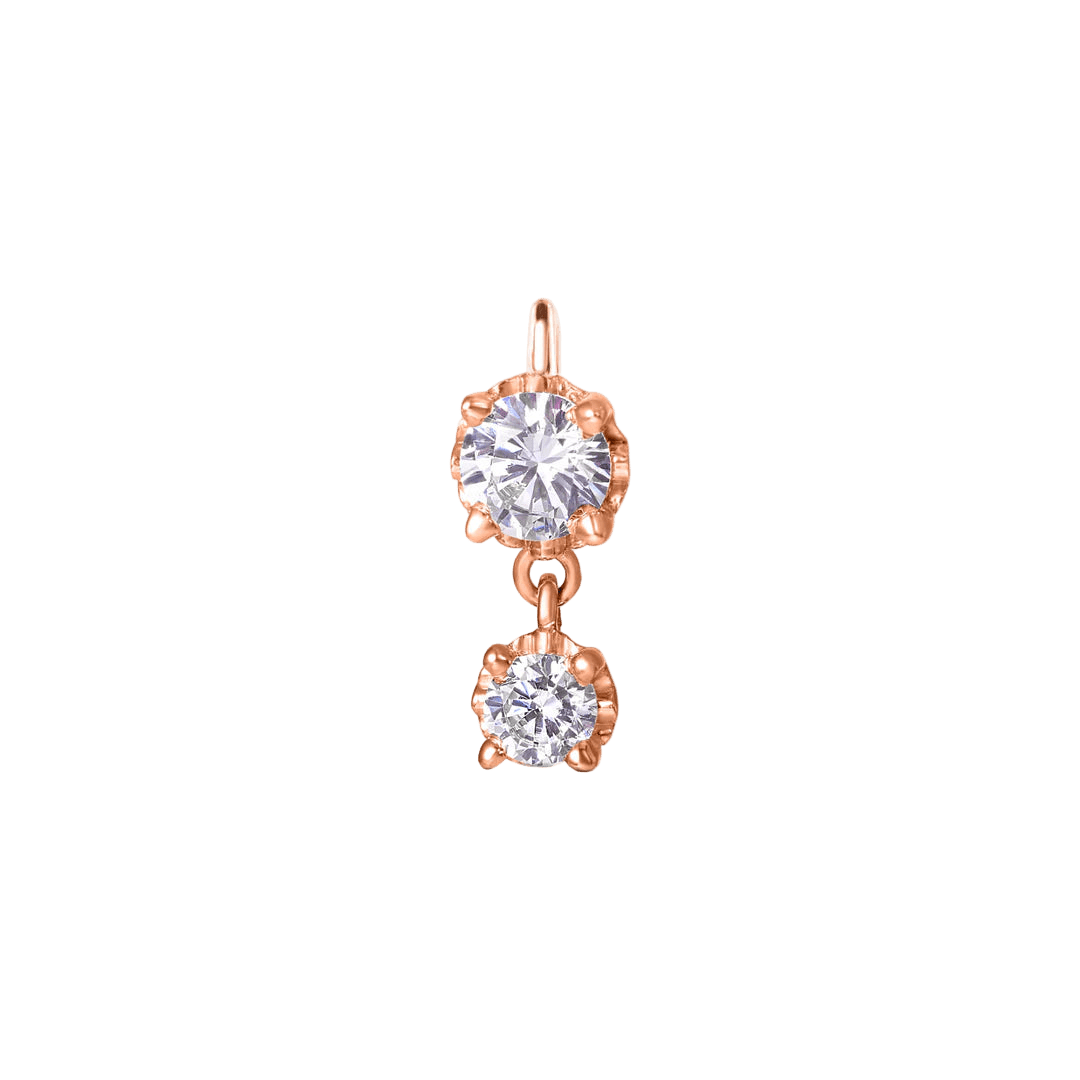 2 Prong – 14K & 18K Gold Gemstone Charm - piercing - zone.com